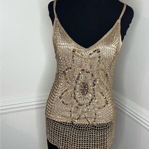 SOLD!!!! Bohemian Vibes! Gold Embellished Tank Top